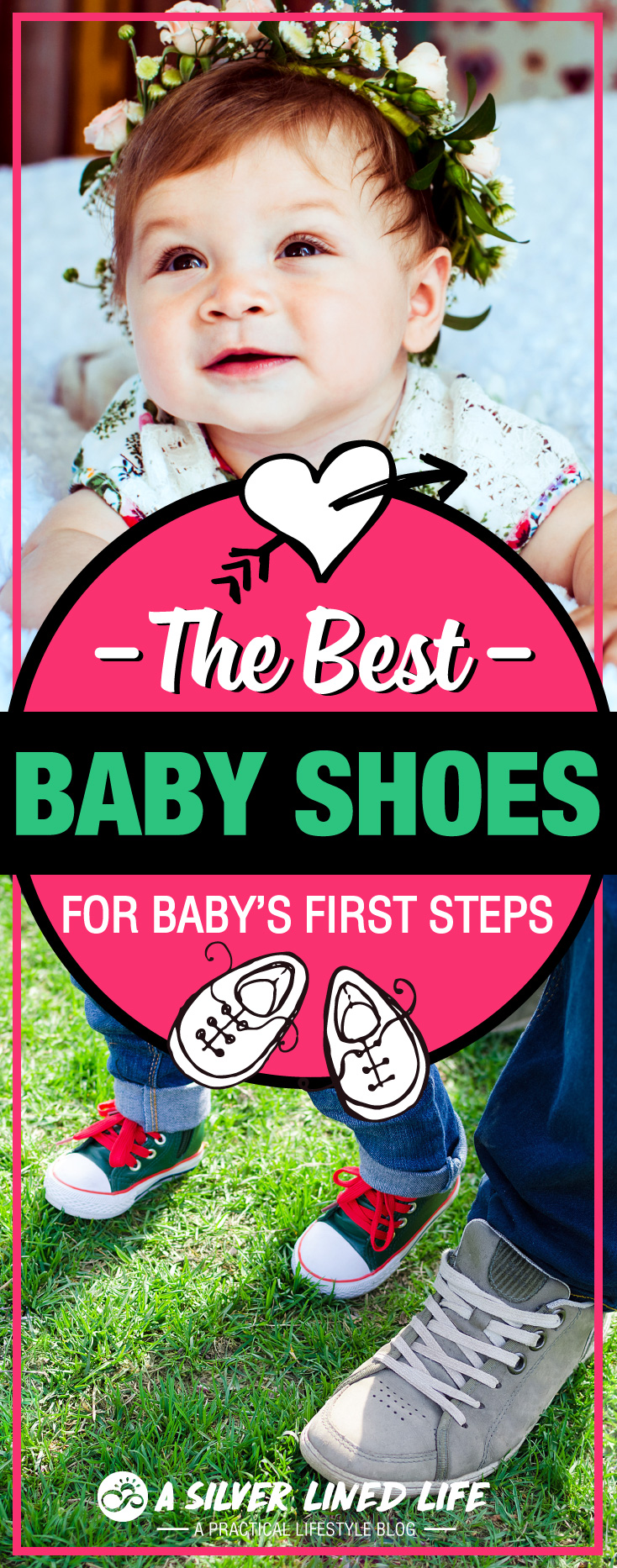 Cute baby shoes for girls or a boy made just for walking. Skip the DIY, decoration, patterns, crochet, Jordans, boots, vans, nike, converse, Uggs and moccasins. You need to buy a walking shoe that is sturdy and built just for baby’s first steps! Here’s everything you need to know about buying the best first pair of baby walking shoes for your infant or toddler!