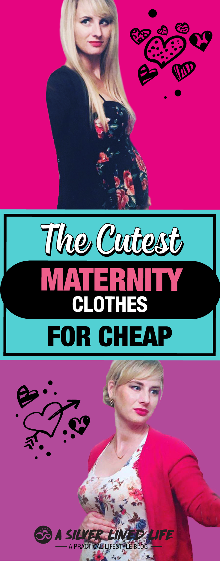The BEST list of cheap & comfy maternity clothes ever! Whether you’re looking for winter, fall, summer, plus size, for work etc. this is a fantastic list. From first trimester to third trimester, dresses for a photo shoot or for baby showers and casual maternity clothes, it’s here especially if you’re on a budget. I had a hard time finding fashionable and cute clothes when I was pregnant, so I made the perfect list of: where to buy, must haves! 